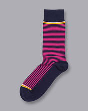 Load image into Gallery viewer, Fine Stripe Socks - Bright Pink