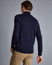 Load image into Gallery viewer, Merino Roll Neck Sweater - Navy