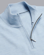 Load image into Gallery viewer, England Rugby Merino Zip Neck Sweater - Sky