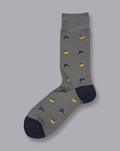 Load image into Gallery viewer, Bees and Honey Motif Socks - Grey