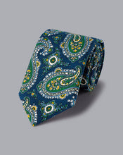 Load image into Gallery viewer, Wool Paisley Italian Luxury Tie - Navy
