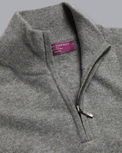 Load image into Gallery viewer, Cashmere Zip Neck Sweater - Grey