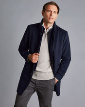 Load image into Gallery viewer, Funnel Neck Wool Overcoat - Ink Blue