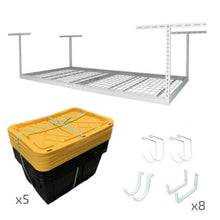 Load image into Gallery viewer, 4′ x 8′ Overhead Garage Storage Bundle w/ 5 Bins (Yellow)