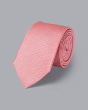 Load image into Gallery viewer, Textured Silk Tie - Coral Pink