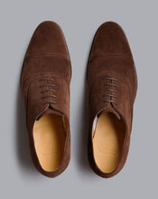 Load image into Gallery viewer, Goodyear Welted Suede Oxford Toe Cap Shoes - Walnut Brown