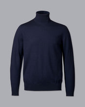 Load image into Gallery viewer, Merino Roll Neck Sweater - Navy