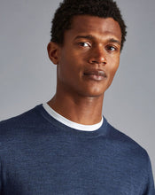 Load image into Gallery viewer, Merino Crew Neck Sweater - Indigo Melange