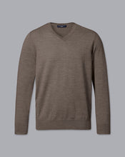 Load image into Gallery viewer, Merino V-Neck Sweater - Mocha