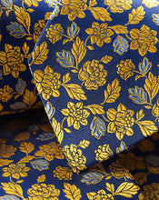 Load image into Gallery viewer, Silk English Luxury Design Tie - Royal Blue & Sunflower