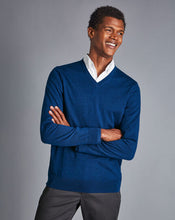 Load image into Gallery viewer, Merino V-Neck Sweater - Royal Blue