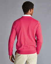 Load image into Gallery viewer, Merino V-Neck Sweater - Bright Pink