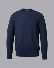 Load image into Gallery viewer, Cotton Merino Textured Crew Neck Sweater - Ink Blue