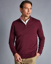 Load image into Gallery viewer, England Rugby Merino Zip Neck Sweater - Burgundy