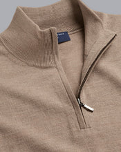 Load image into Gallery viewer, Merino Zip Neck Sweater - Oatmeal