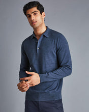Load image into Gallery viewer, Merino Polo Sweater - Indigo