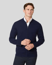 Load image into Gallery viewer, Merino Zip Through Bomber Jacket - Navy