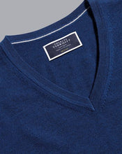 Load image into Gallery viewer, Merino V-Neck Sweater - Royal Blue