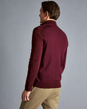 Load image into Gallery viewer, England Rugby Merino Zip Neck Sweater - Burgundy