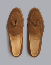 Load image into Gallery viewer, Suede Tassel Loafers - Chestnut Brown