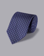 Load image into Gallery viewer, Diamond Print Silk Tie - Indigo Blue