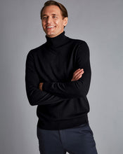 Load image into Gallery viewer, Merino Roll Neck Sweater - Black