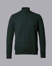 Load image into Gallery viewer, Cashmere Zip Neck Sweater - Forest Green