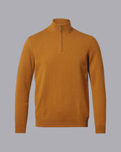 Load image into Gallery viewer, Cashmere Zip Neck Sweater - Mustard