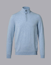 Load image into Gallery viewer, Merino Cashmere Button Neck Sweater - Sky Blue