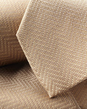 Load image into Gallery viewer, Stain Resistant Herringbone Silk Tie - Tan