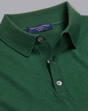 Load image into Gallery viewer, Merino Short Sleeve Polo Sweater - Dark Green