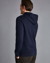 Load image into Gallery viewer, Jersey Hooded Zip Through Sweater - Navy