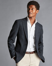 Load image into Gallery viewer, Textured Wool Windowpane Check Jacket - Denim Blue