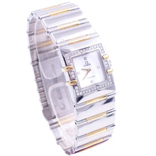 Load image into Gallery viewer, Omega Constellation QUADRA Quartz 18K Yellow Gold and Steel bracelet with Fold-Over Clasp Ladies Watch.
