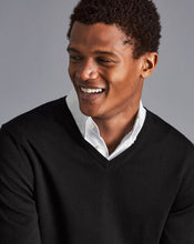 Load image into Gallery viewer, Merino V-Neck Sweater - Black