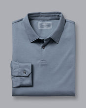 Load image into Gallery viewer, Smart Long Sleeve Jersey Polo - Steel Blue