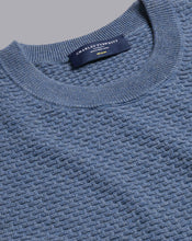 Load image into Gallery viewer, Cotton Merino Textured Crew Neck Sweater - Ocean Blue