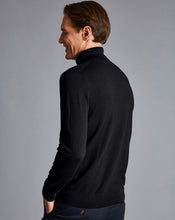Load image into Gallery viewer, Merino Roll Neck Sweater - Black