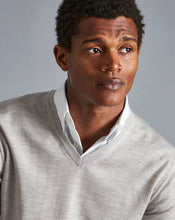 Load image into Gallery viewer, Merino V-Neck Sweater - Silver
