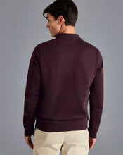 Load image into Gallery viewer, Long Sleeve Polo Sweatshirt - Wine