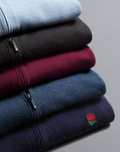 Load image into Gallery viewer, England Rugby Merino Zip Neck Sweater - Burgundy