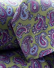 Load image into Gallery viewer, Italian Printed Silk Tie - Olive Green