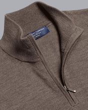 Load image into Gallery viewer, Merino Zip Neck Sweater - Mocha