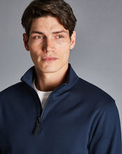 Load image into Gallery viewer, Navy Performance Zip-Neck Jumper