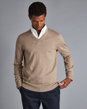 Load image into Gallery viewer, Merino V-Neck Sweater - Oatmeal