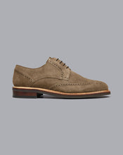 Load image into Gallery viewer, Rubber Sole Suede Derby Brogue Shoes - Taupe