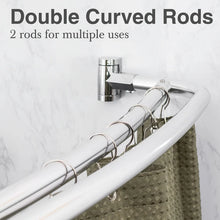 Load image into Gallery viewer, Adjustable Curved Fixed Shower Curtain Rod
