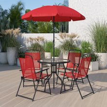 Load image into Gallery viewer, Anjae Round 4 - Person 31.25'' Long Dining Set with Umbrella