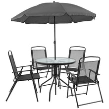 Load image into Gallery viewer, Anjae Round 4 - Person 31.25'' Long Dining Set with Umbrella