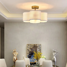 Load image into Gallery viewer, Cahner 4 - Light 13'' Shaded Drum Semi Flush Mount